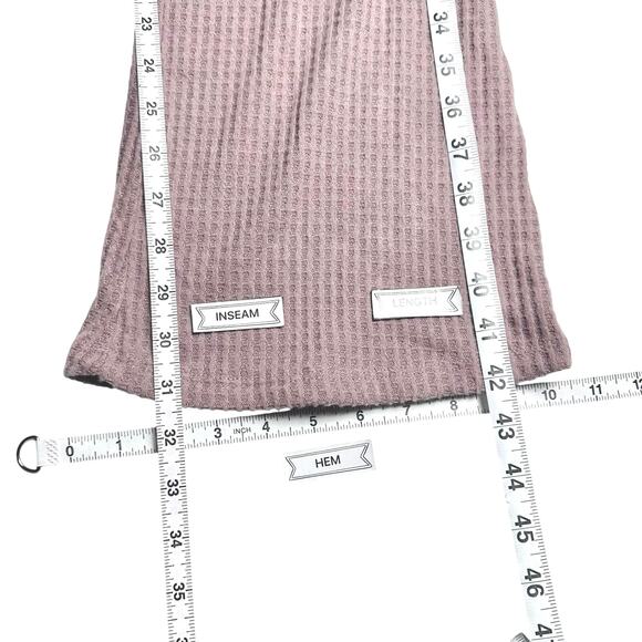 Sky & Sparrow | Women | Taupe Waffle Knit Thermal Crop Top Flare Pant Set | L-XL - Picture 10 of 15